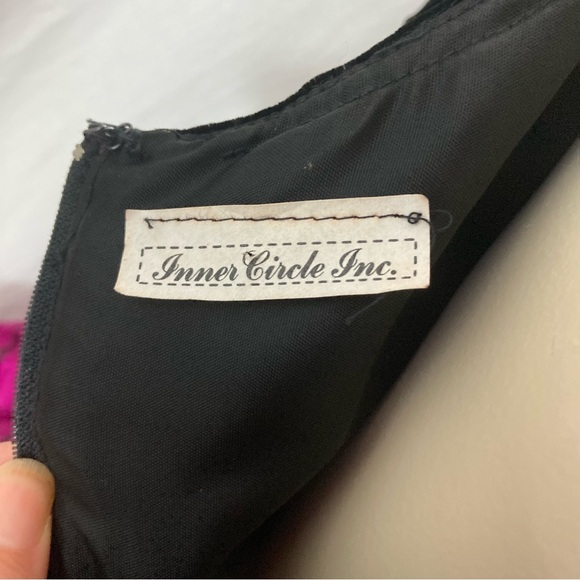Vintage 1980s black velvet pink prom dress Inner Circle Inc. small - Picture 13 of 15